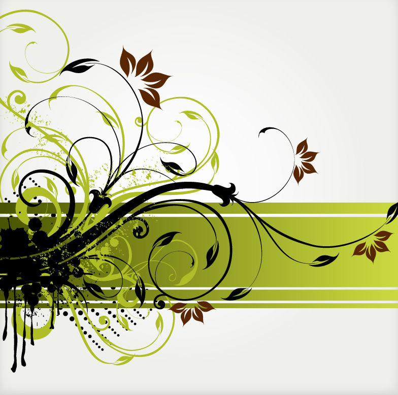 free vector Floral Swirl Vector Background